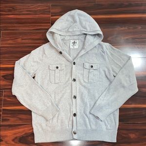 Button Front Hooded Cardigan